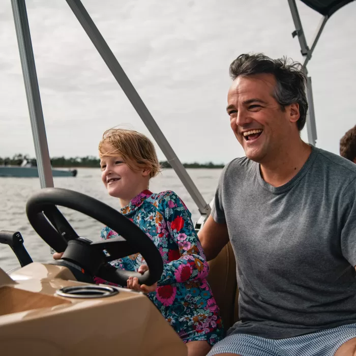 Guy Driving Pontoon